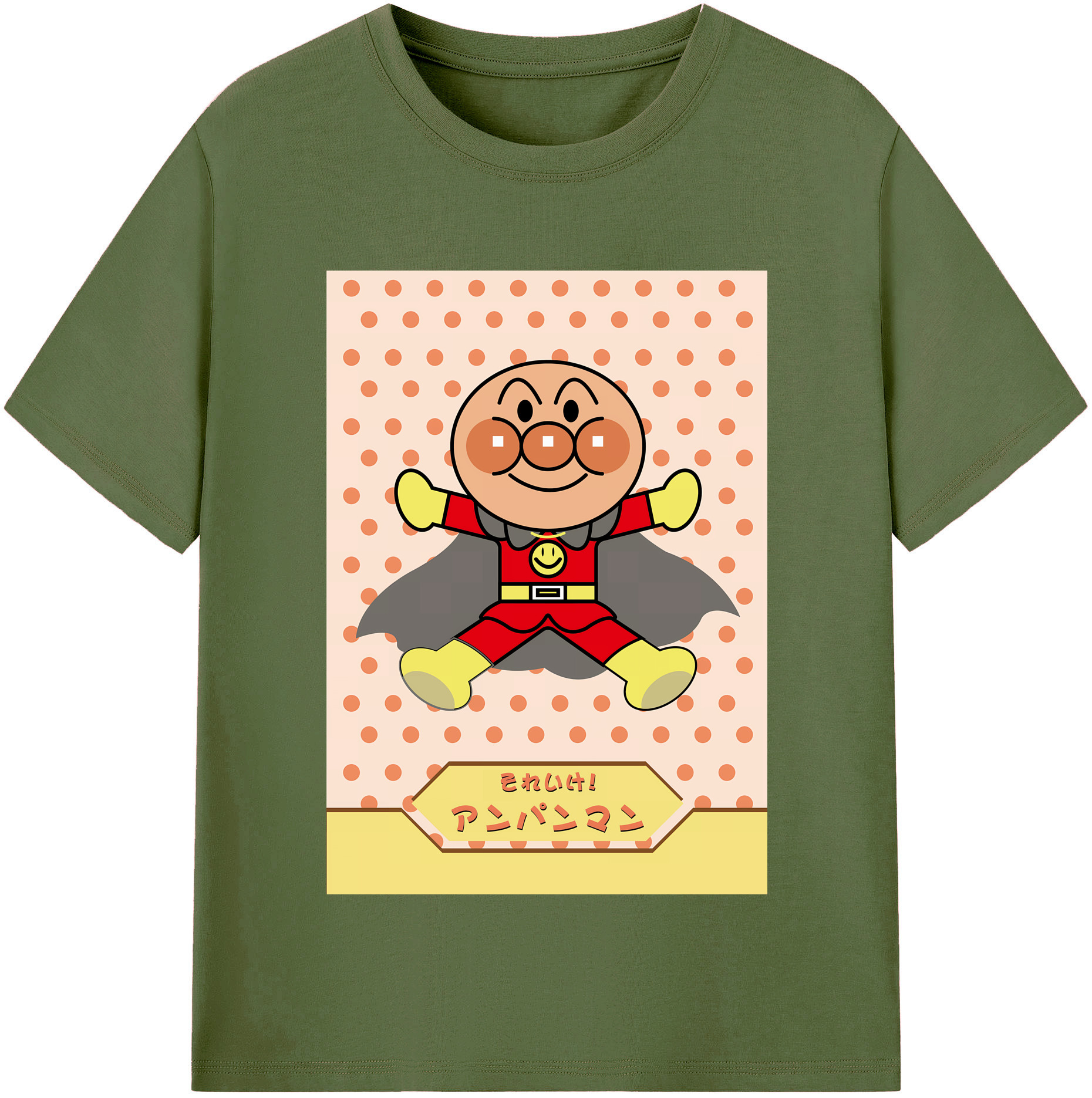 （画像用） アンパンマン Anpanman 綿100％半袖Tシャツ（フロントプリント）